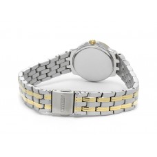 CEAS CITIZEN de DAMA Silhouette ECO DRIVE - CADRAN AURIU cu CRISTALE SWAROVSKI si BRATARA de INOX PLACATA cu AUR